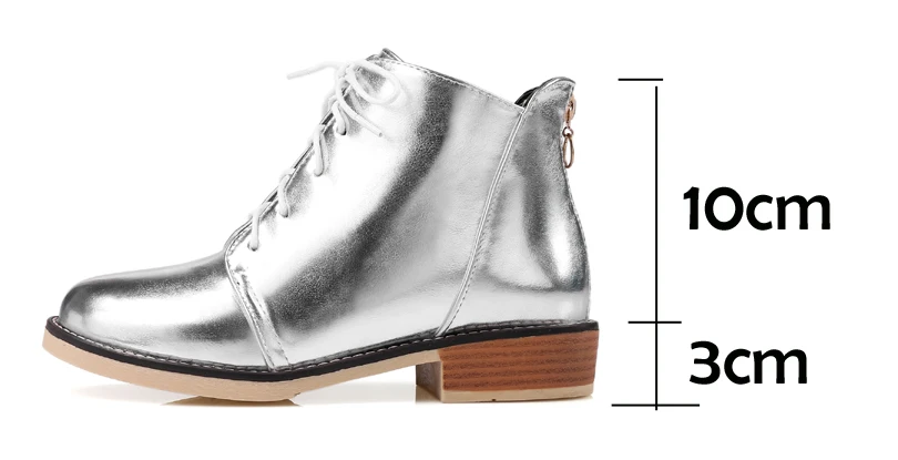 CDPUNDARI/женские ботильоны золотого и серебряного цвета; зимние ботинки на низком каблуке; женские ботинки на платформе