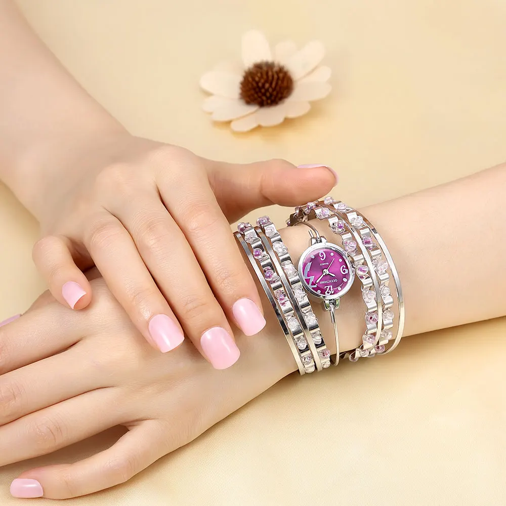 GEEKTHINK богемский стиль Роскошные брендовые кварцевые часы для женщин браслет Дамская Повседневная одежда стальной ремешок часы женские Девушки тренд - Цвет: Purple