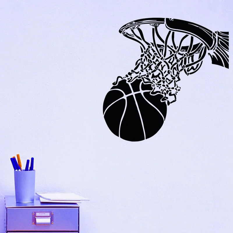 

Basketball Shoot In Basketball Hoop Wall Stickers Sports Home Decor Vinyl Removable DIY Wall Decals For Boys Room