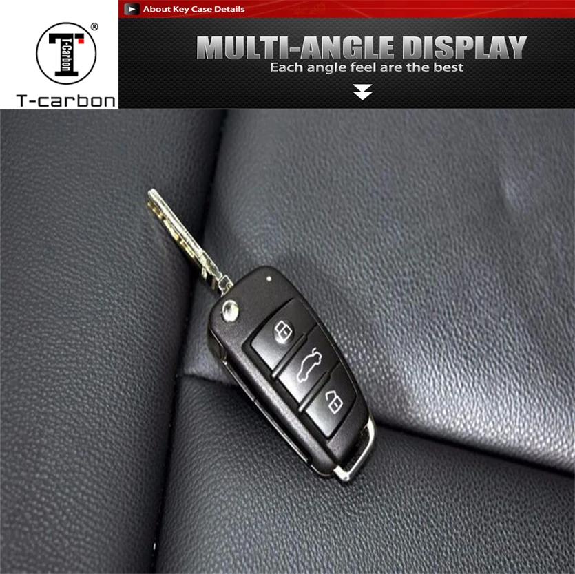 

Auto Key Chains Protection Shell Cover key Case For Car for Audi Car Accessories Pure Real Carbon Fiber