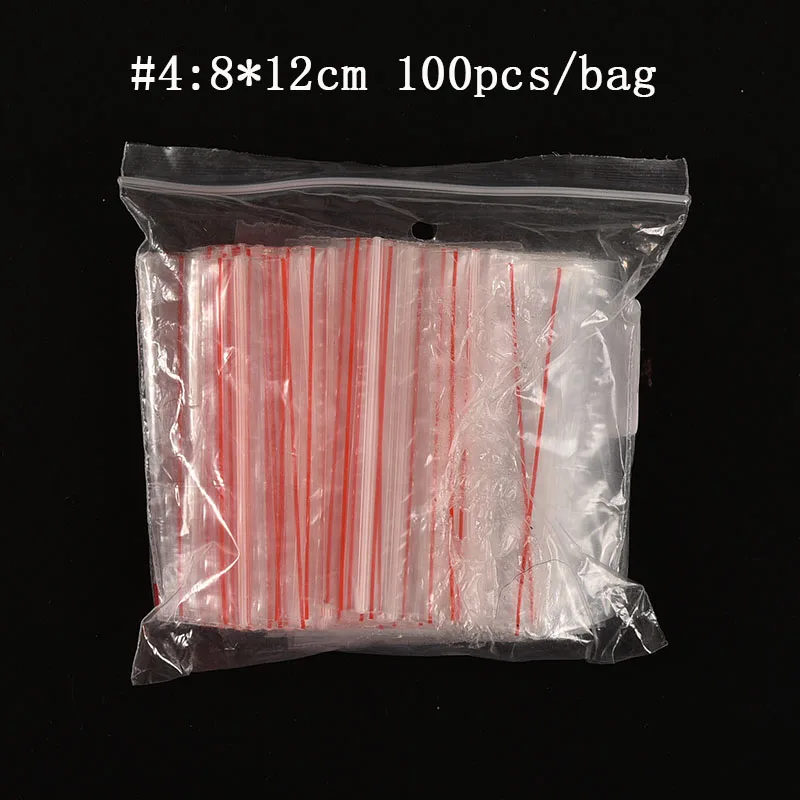 

100Pcs Jewelry Ziplock Zipped Lock Candy Cookie Boxes Bag Reclosable Plastic Poly Clear Bags 8*12 cm Gift Bags Wholesale