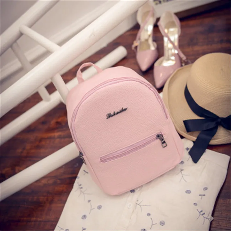 

WENYUJH Sweet College Wind Mini Shoulder Bag High Quality PU Leather Fashion Girl Candy Color Small Backpack Female Bags