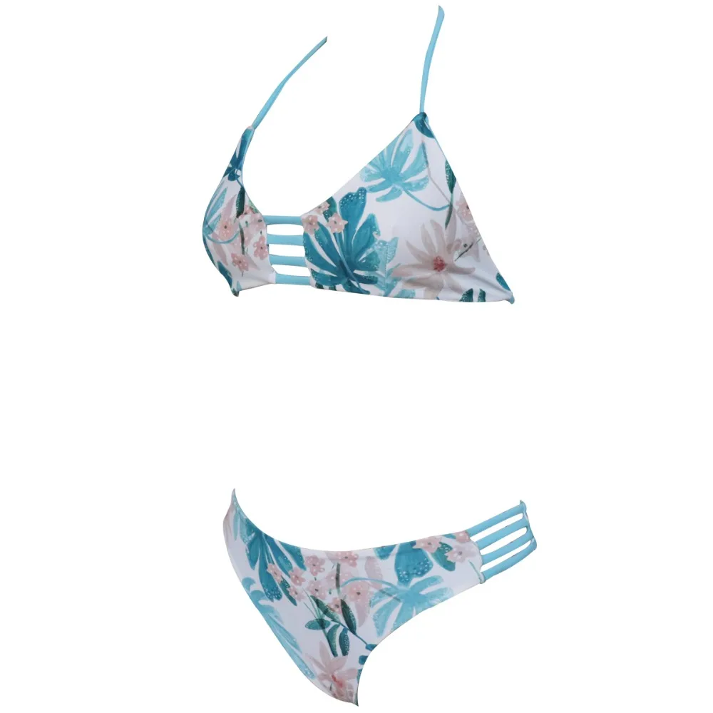 4 Sling Bikini Double Sded Woman Solid Swimwear Push Up Bikinis Triangle Bather Suit Tankini Swimsuit For Girls Bandeaukini Bathing Suit