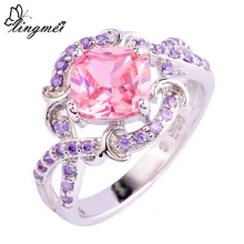 Lingmei модные новые AAA кубический цирконий серебряный цвет хорошее Ювелирное кольцо для женщин Размер 6 7 8 9 10 подарок