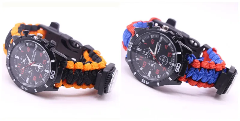 EDC Multi Tools Tactical Camouflage Outdoor survival watch bracelet compass Rescue Rope paracord Camping equipment (2)