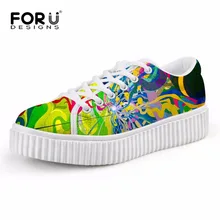 FORUDESIGNS/женские туфли на плоской платформе для отдыха высококачественные женские повседневные туфли на плоской подошве с граффити модные студенческие криперы детские туфли для девочек-подростков