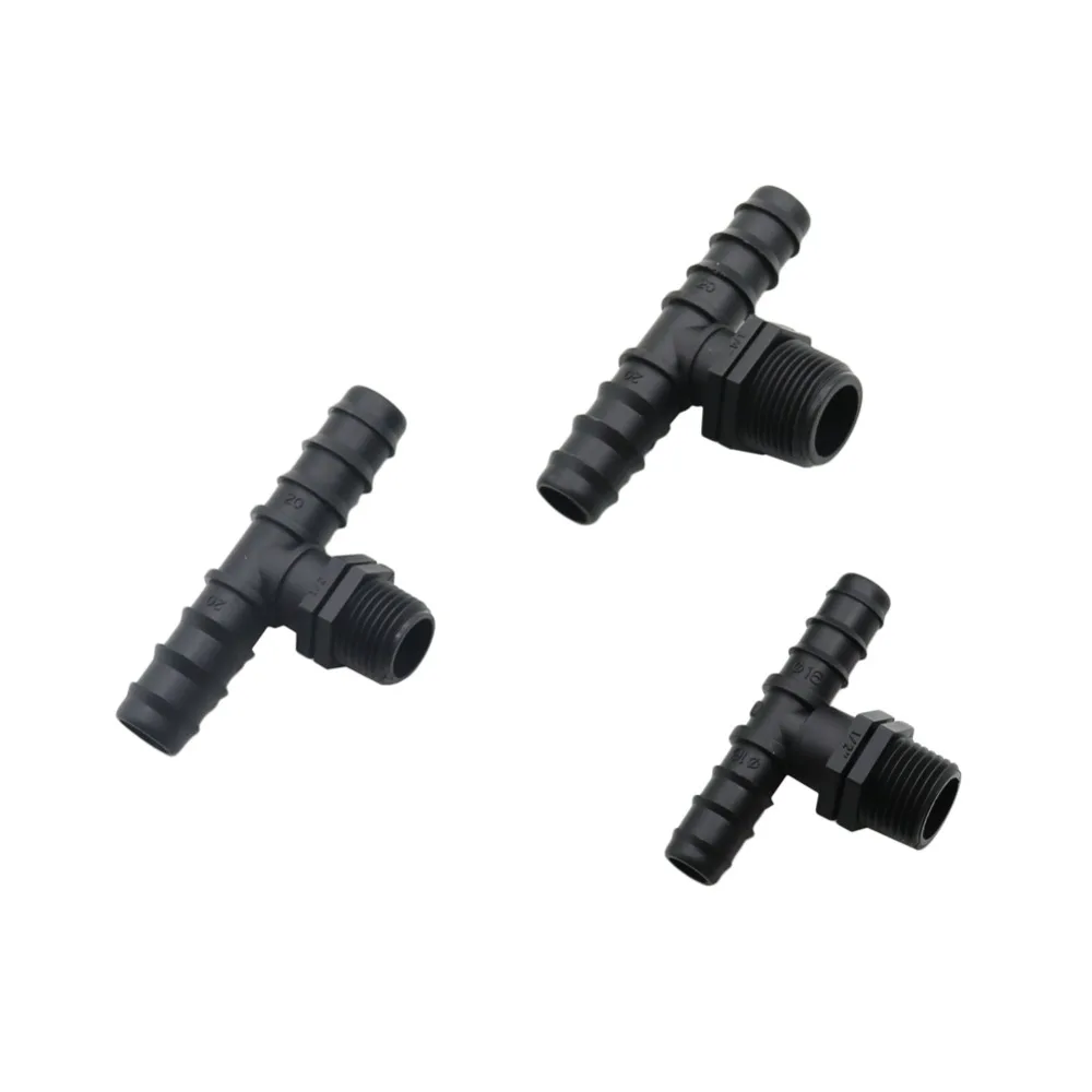 1/2", 3/4" Male Thread Tee Connectors Agriculture Industrial Irrigation
