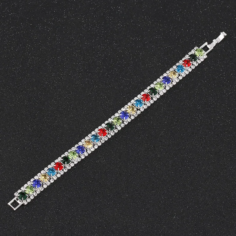 TREAZY Посеребренная блестящая браслеты для женщин многоцветные Стразы Очаровательная цепочка браслеты и браслеты Femme Рождественский подарок