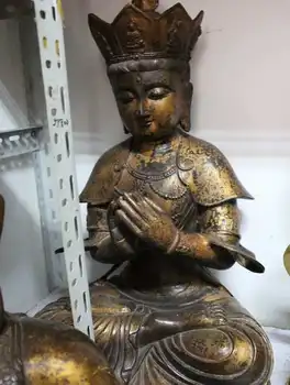 

25" Old Chinese Buddhism Bronze Kwan-yin Guan Yin Goddess Boddhisattva Statue