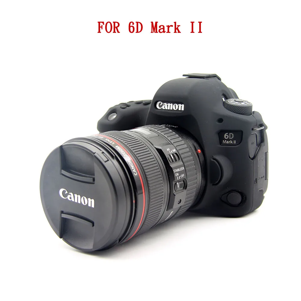 Силиконовый чехол для Canon EOS 6D 80D 77D 70D DSLR камера корпус 5D Mark IV 5D4 6D Mark II 200D 1300D 1500D мягкий протектор - Цвет: 6DMarkII Black