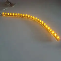 Водонепроницаемый 24 светодио дный с гибким Авто Декор Светодиодные ленты лампы 24 см желтый светодиод бар для грузовиков лодка мотоциклов