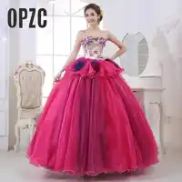 Cheap Colorful Organza Colored Wedding Dress 2017 Strapless New Korean Style Pink Princess Bride Boat Gowns vestido de noiva