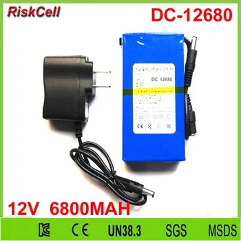 

100pcs/lot Portable DC-12680 12V 6800mah rechargeable li-ion polymer battery for CCTV Camera hotsale