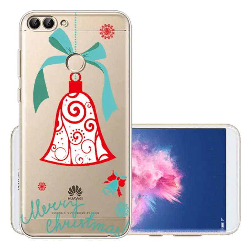 Christmas Santa Snow Patterned Clear Soft TPU Case Cover For Huawei P Smart P20 (14)