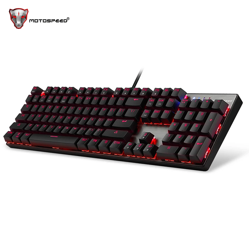 Motospeed CK104 Проводная Механическая клавиатура 104 клавиш RGB синий переключатель