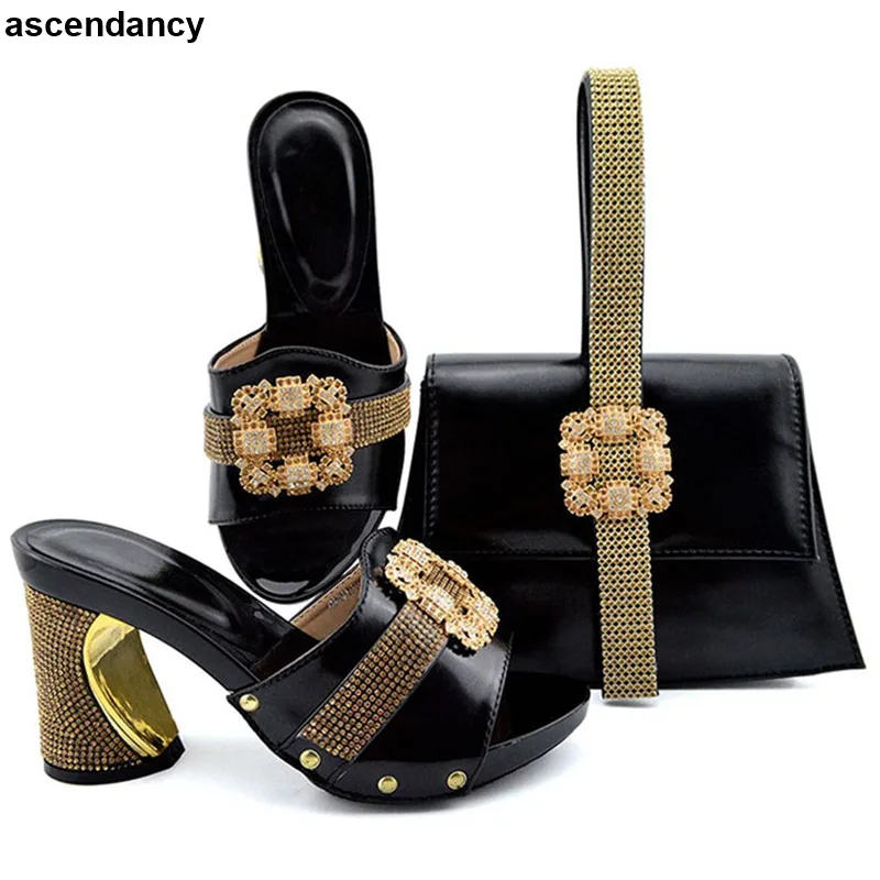 

Italian Shoe and Bag Set for Party In Women Nigerian Women Wedding Pumps with Purse High Heel Shoes African Woen Shoes and Bag