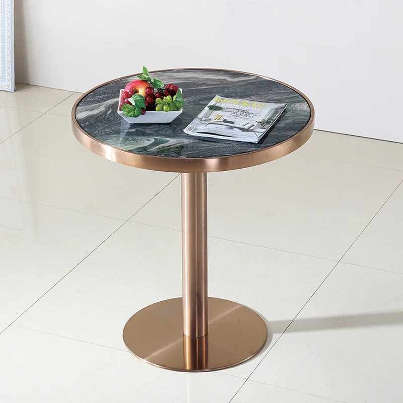 Brass gold-plated brushed tea table marble stainless steel reception desk bar table modern side coffee table Brass gold-plated brushed tea table marble stainless steel reception desk bar table modern side coffee table