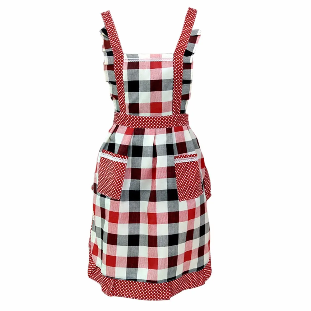 Hot Sale Women Lady Kitchen Apron Dress Restaurant Home Kitchen For Pocket Cooking Funny Cotton Apron Bib Dining Room Barbecue