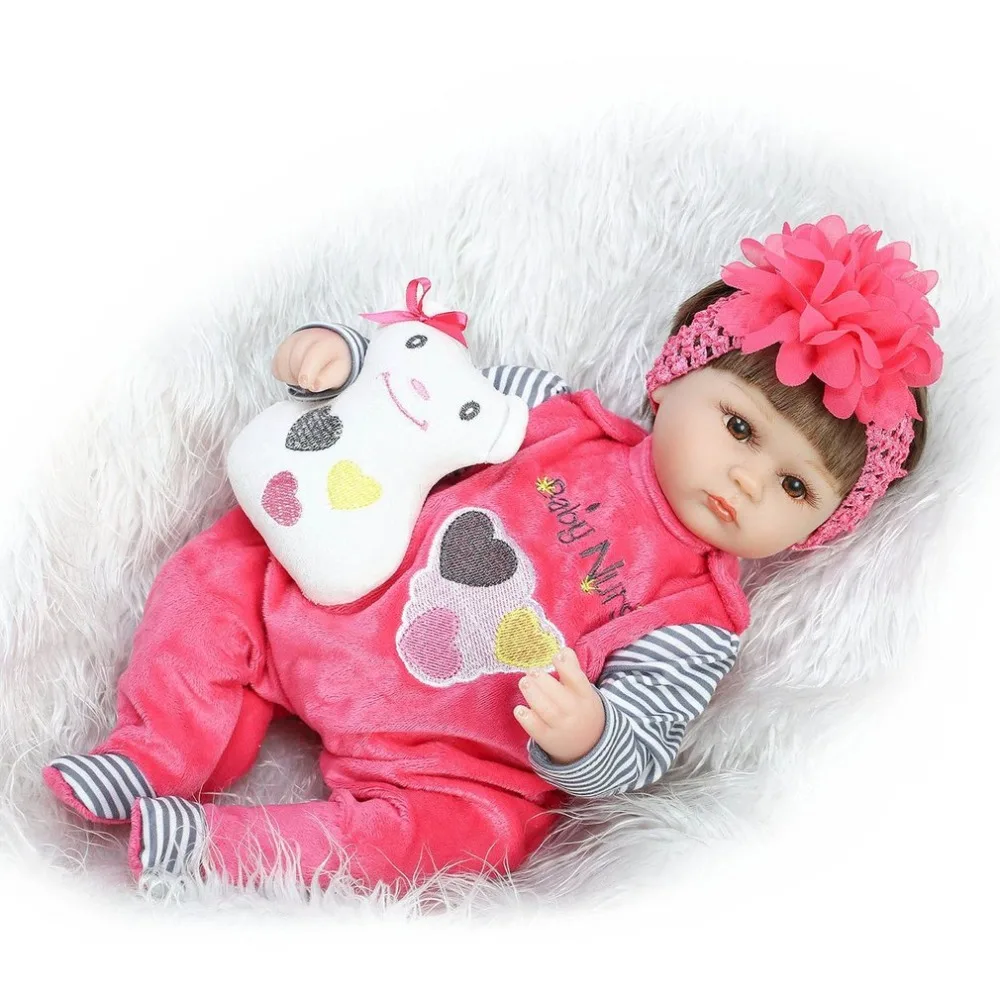 

Lovely Girls Lifelike Silicone Reborn Baby Dolls 40CM Newborn Alive Doll Re-alike bebes reborn Play House Toy Gift For Girls Toy