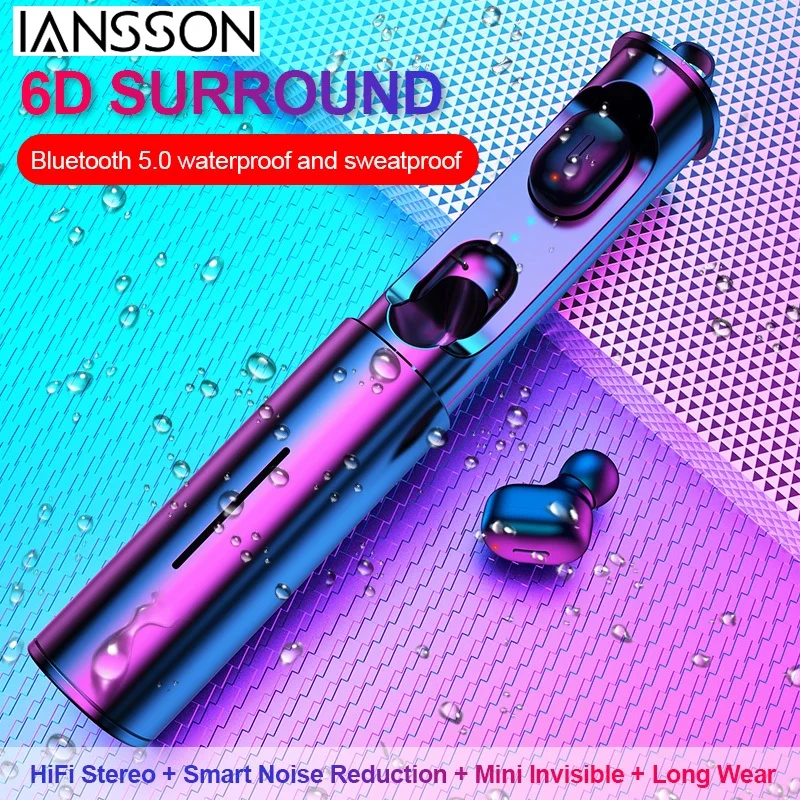 Мини T1 наушники вкладыши TWS с V5.0 Bluetooth 3D True Беспроводной стерео микрофоном