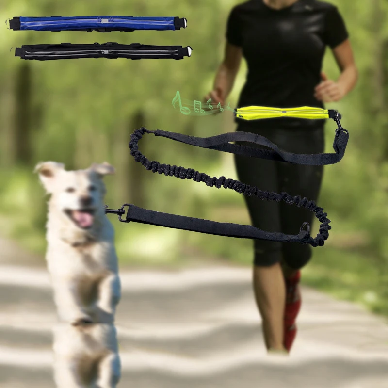 Reflective Pet dog leash Sports running double traction rope Waterproof