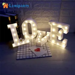 Lumiparty 26 букв белый свет в ночь знаковое событие Алфавит лампа для рождения Свадебная вечеринка Спальня Настенный декор