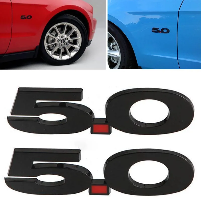 JX LCLYL 1 шт. логотип 3D 5 0 боковое крыло эмблема значок наклейка для Ford Mustang