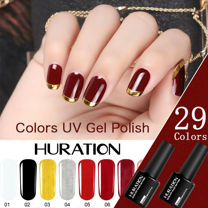 Huration Hot 56 Colors UV Semi Permanent Gel 8ML Nail Polish Hybrid Varnish Painting Enamel Gellak Soak Off Stamping Gelpolish | Красота и