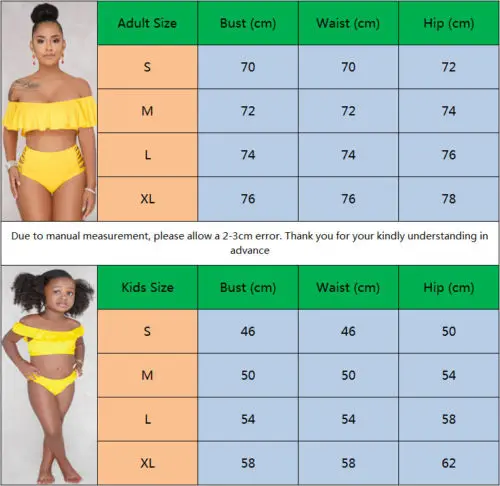 Mother-Daughter-Swimsuit-Family-Matching-Beachwear-High-Waisted-Women-Swimwear