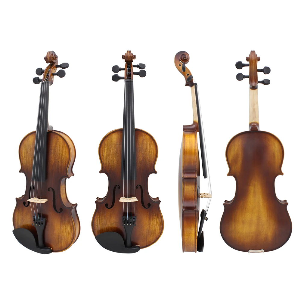 

ammoon AV-508 4/4 Full Size Acoustic Violin Fiddle Kit 4-String Instrument with Hard Case Clean Cloth Extra Strings Sticker