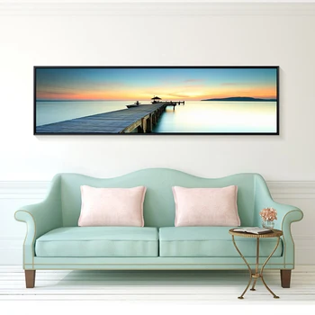 

Road to The Dream Scandinavian Landscape Wooden Pier Bridge Canvas Art Print Picture Posters Picture Bedroom Living Room Decor