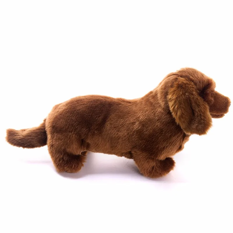 New Peluche Chiens Simulation Teckels En Peluche Brun Clair