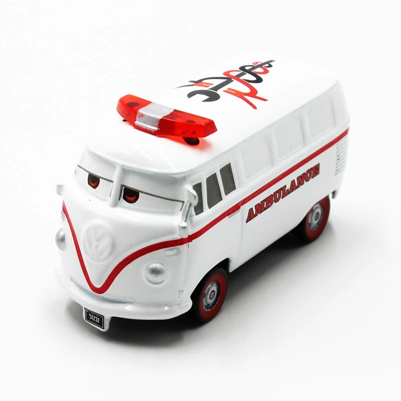 Disney Pixar Cars 100% Original Cartoon Movie Fillmore Ambulan Diecast Metal Toy Car For