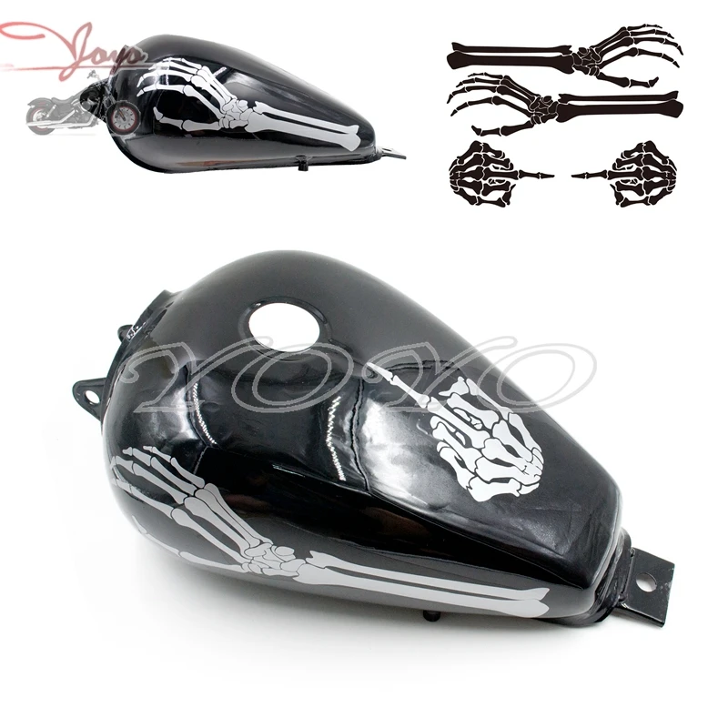 

Free Shipping Motorcycle Skeleton Hand Decals Stickers For Fuel Tank Fairing Windshield Windscreen
