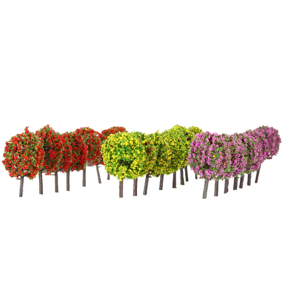 Новые 30 шт Смешанные 3 цвета шарообразные цветочные деревья модель расположения поезда сад Пейзаж Деревья Diorama Миниатюрные