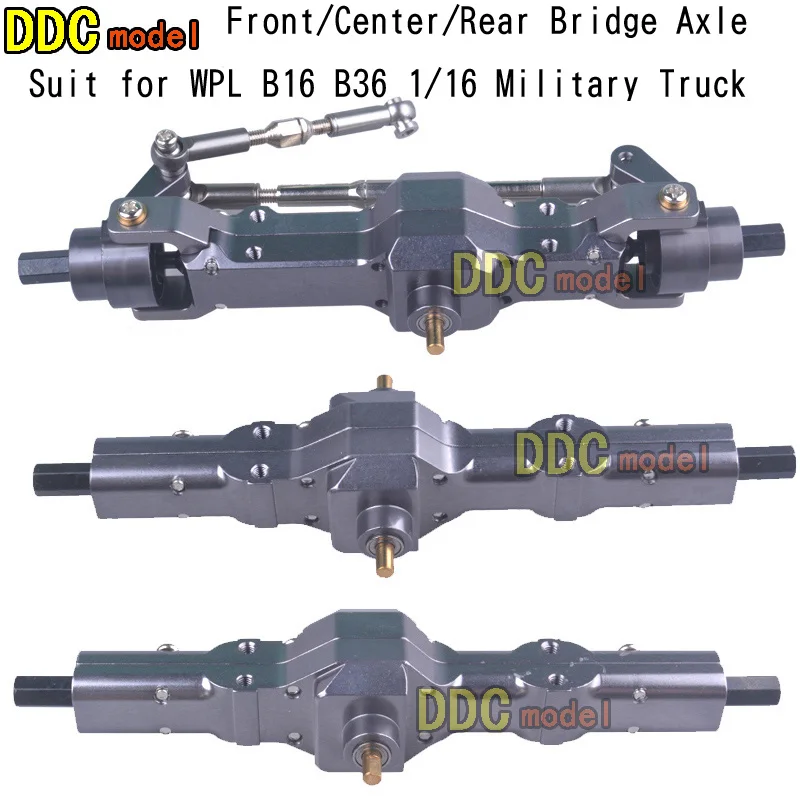 WPL B1 B-1 B14 B-14 B16 B24 B-24 C14 C-14 C24 C-24 Радиоуправляемый автомобиль Запчасти Обновление все металлические передние и задние волнистые коробки мост - Цвет: silvery 3 box