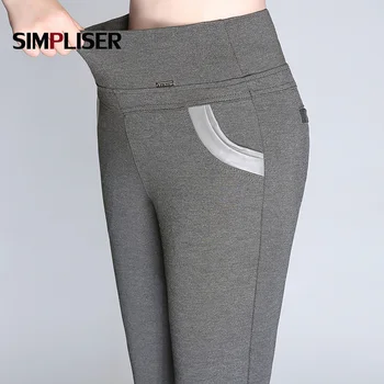 

Elastic High Waist Women Warm Pencil Pants Plus Size 6XL Female Office Work Trousers Black Grey Stretch Fleece Leggings Pantalon