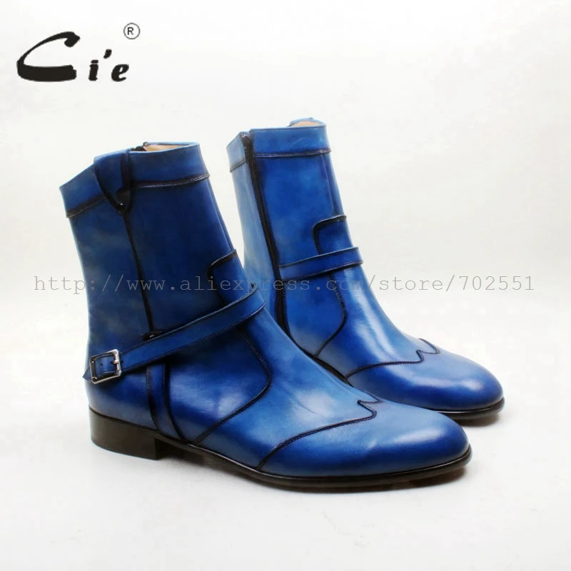 blue leather boot