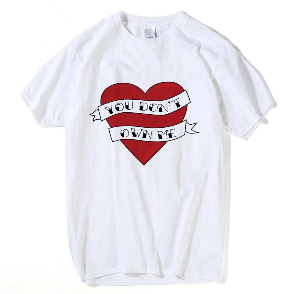 Heart T shirt Men You Don't Own Me Letter Printed Tees men Fashion Hip Hop Short Sleeve homme plus size t shirts | Мужская одежда