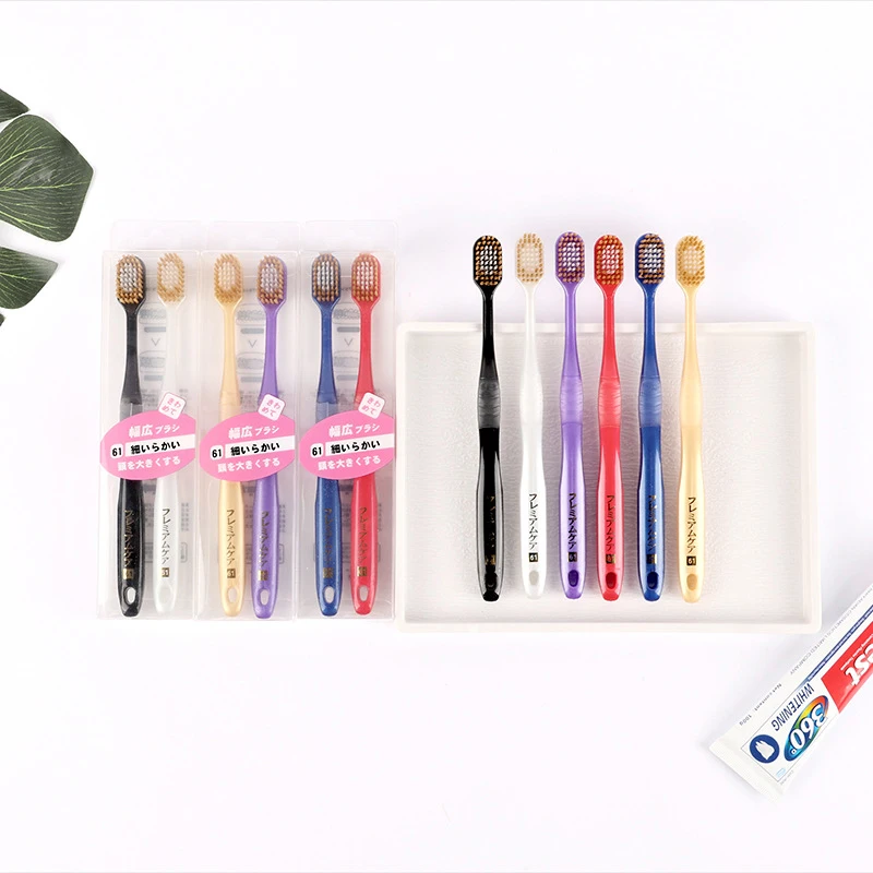 

2019 New 2pcs/set Adult Toothbrush Professional Super Soft Toothbrush Couple Non-slip Handle Family Tooth Brush