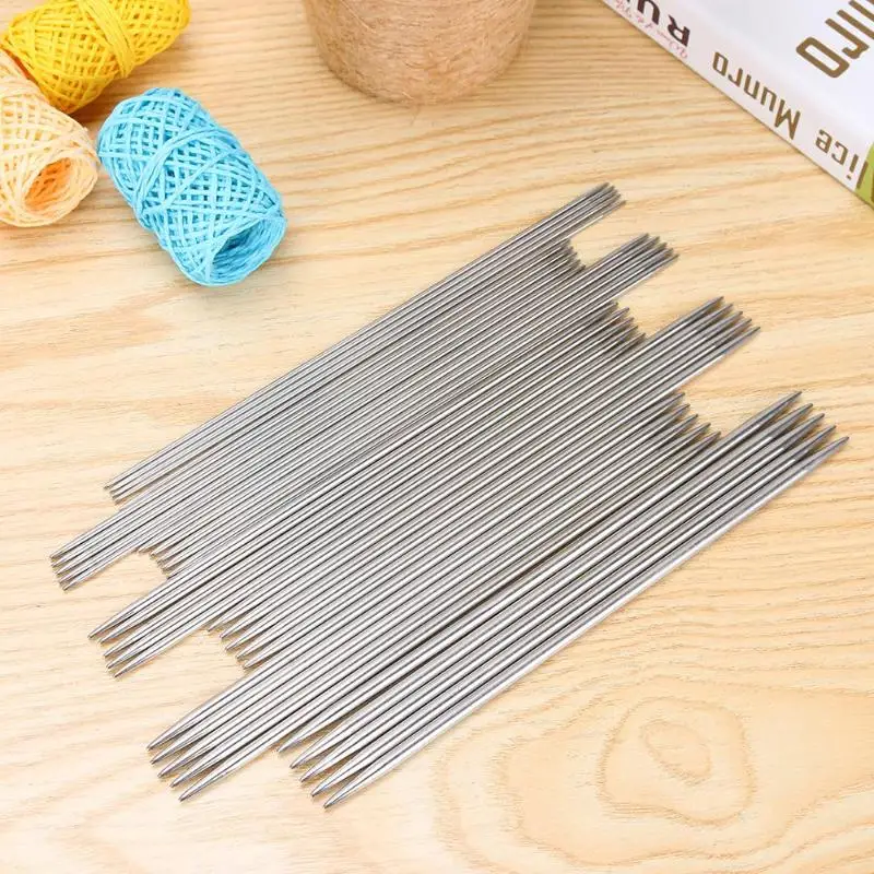 35Pcs/set 20cm Straight Knitting Needles Stainless Steel Crochet Hooks for DIY Weave Knitting Tools Sewing Accessories