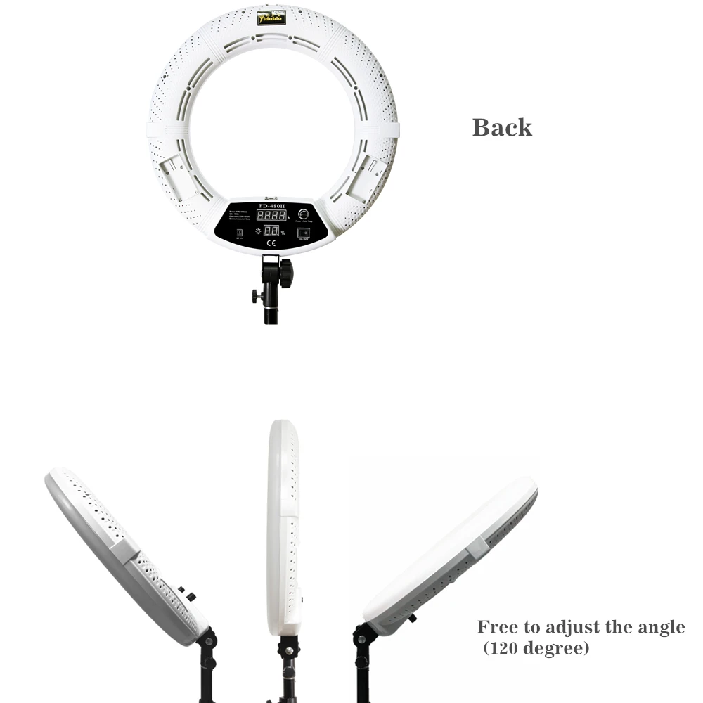 FD-480II 96W 5500K 480 светодиодный фотографический светильник, кольцевой светильник с регулируемой яркостью для видеостудии/камеры Фото/телефона, кольцевой светильник для фотосъемки