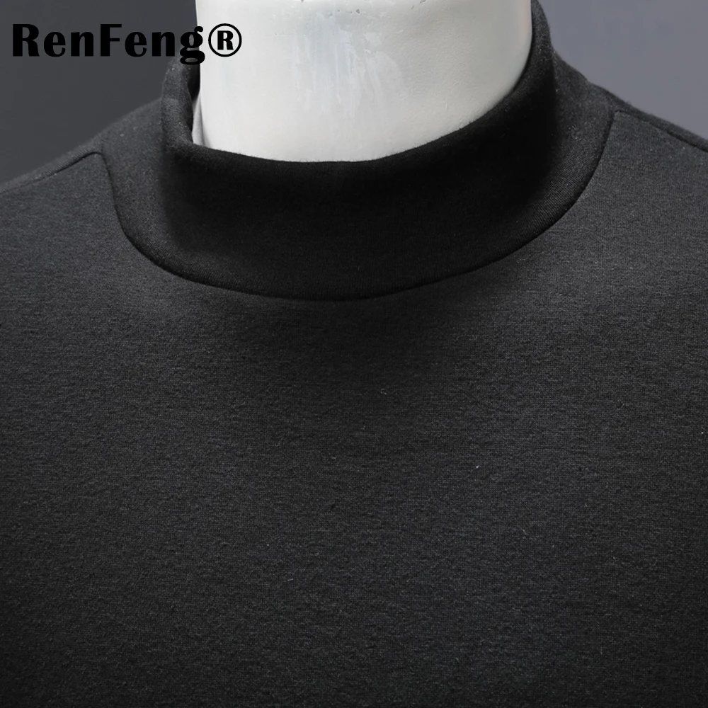 sweatshirts men t-shirt plus velvet thickening t shirt mens turtleneck winter clothes 2018 pullover male long sleeve tshirts  (11)