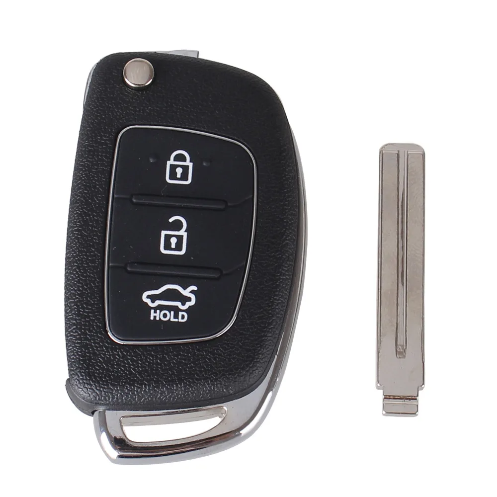 KEYYOU 10X для Mistra hyundai HB20 Santa Fe IX35 IX45 Accent Verna 3/4 кнопки откидной складной пульт дистанционного ключа чехол нерезанное лезвие