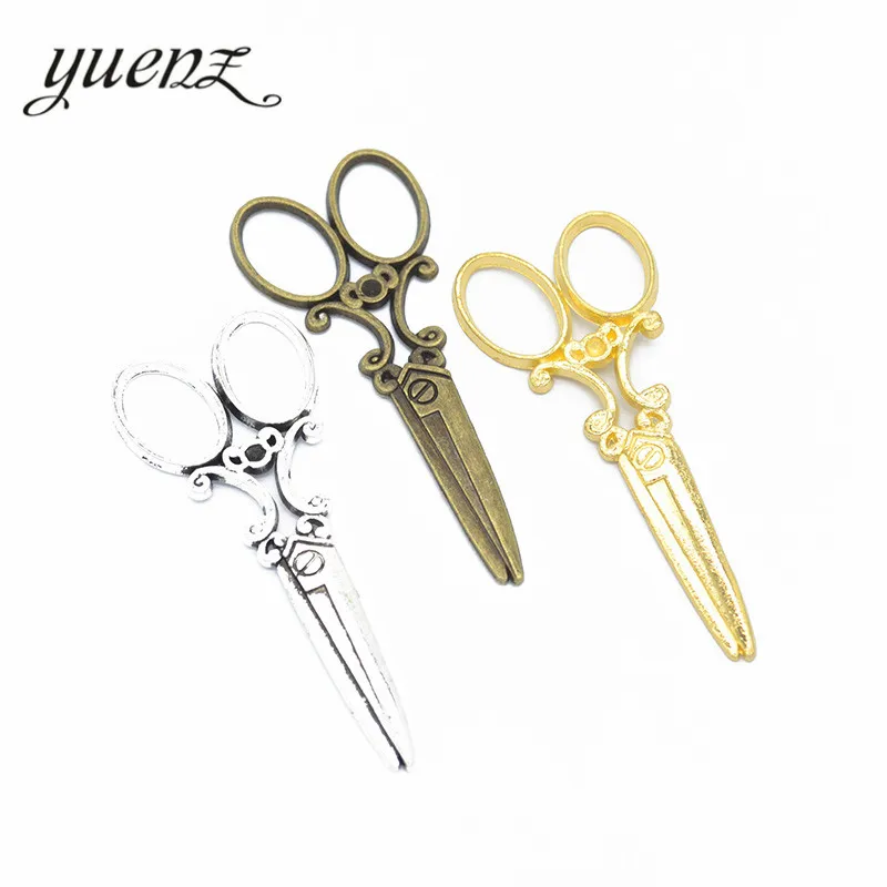 

YuenZ 5pcs Metal Charms Antique Silver color Scissors Charms Pendant For Jewelry Findings 60*25mm J199