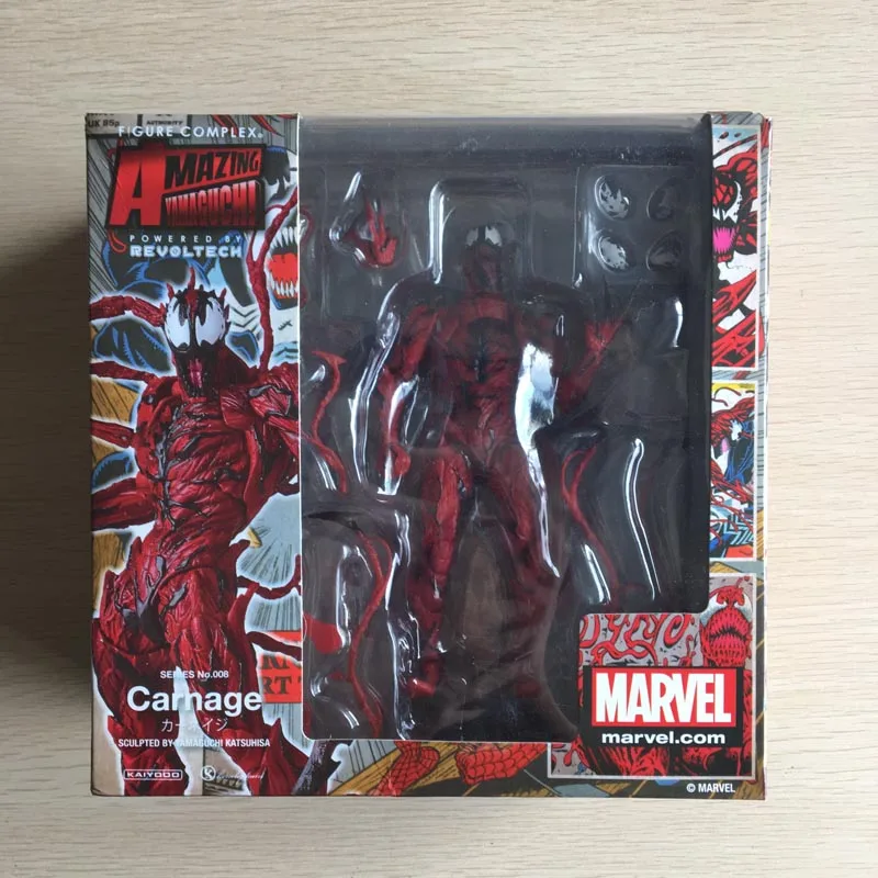 Revoltech AMAZING Super Spiderman Venon Red Cletus Kasady Carnage фигурки 16 см