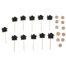 10 шт. мини подвесная доска из дерева доска для сообщений деревянная доска для украшения стола доска для заметок декор для свадьбы и вечеринки