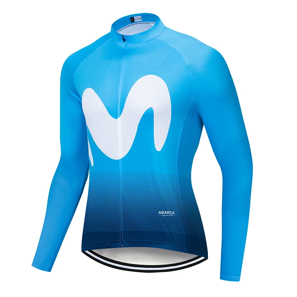 Movistar Команда с длинным рукавом Велоспорт Джерси Комплект комбинезон ropa ciclismo велоодежда MTB велосипед форма для мужчин одежда