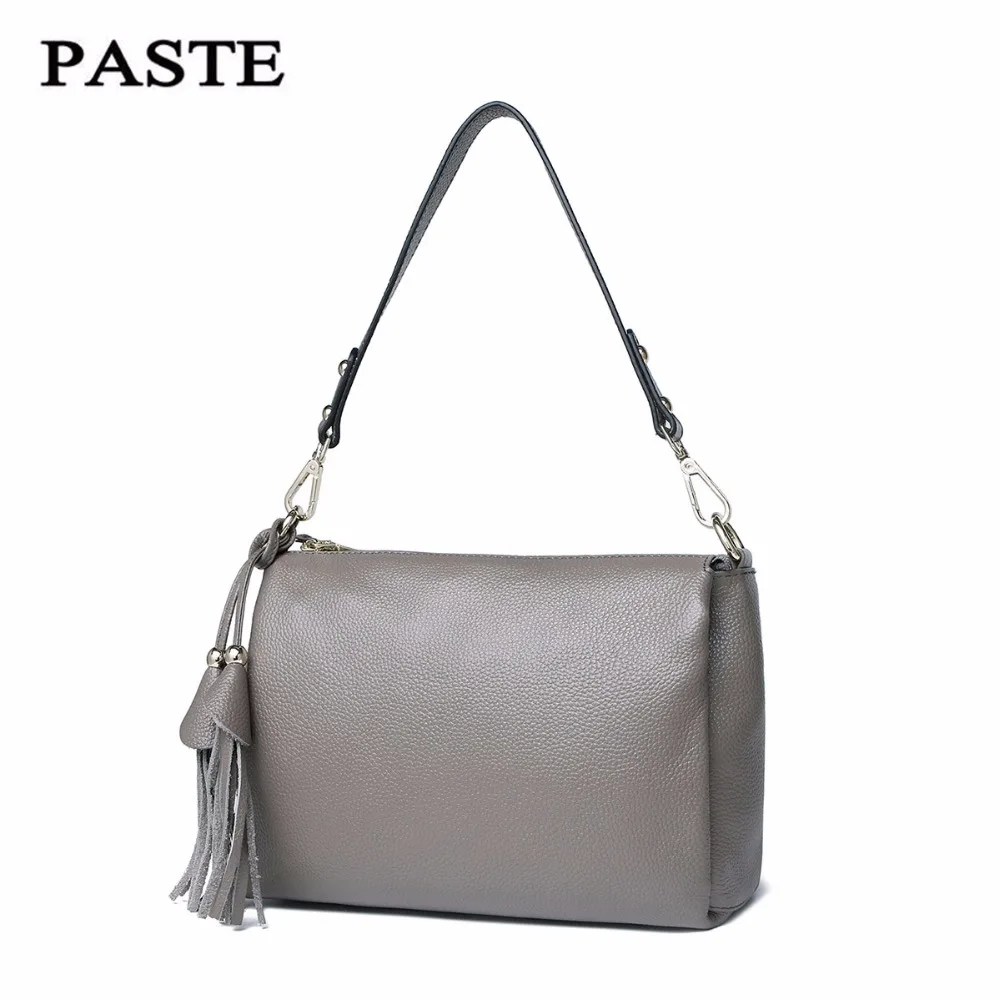 

PASTE Female First layer cowhid Totes Women Shoulder bag Leather Messenger Bags fashion Satchel bag Handbags Crossbody bags