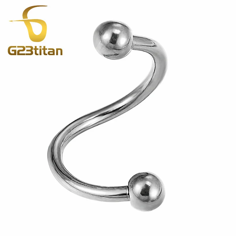 G23 титановые базовые кольца для пирсинга тела серьги шпильки для бровей соска носовая перегородка для губ общий пирсинг Бар штанга кольца - Окраска металла: Body Spirals